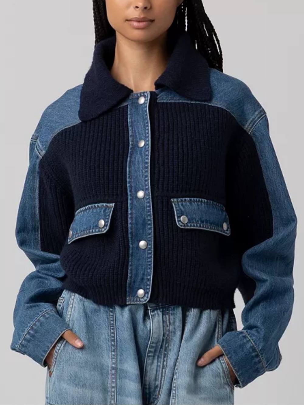 blank nyc mixed media sweater/jacket